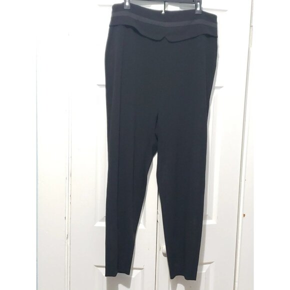 NWOT Calvin Klein Pant Women's Size 14w Black Pull On Elastic Waist Flat Front - Picture 1 of 1